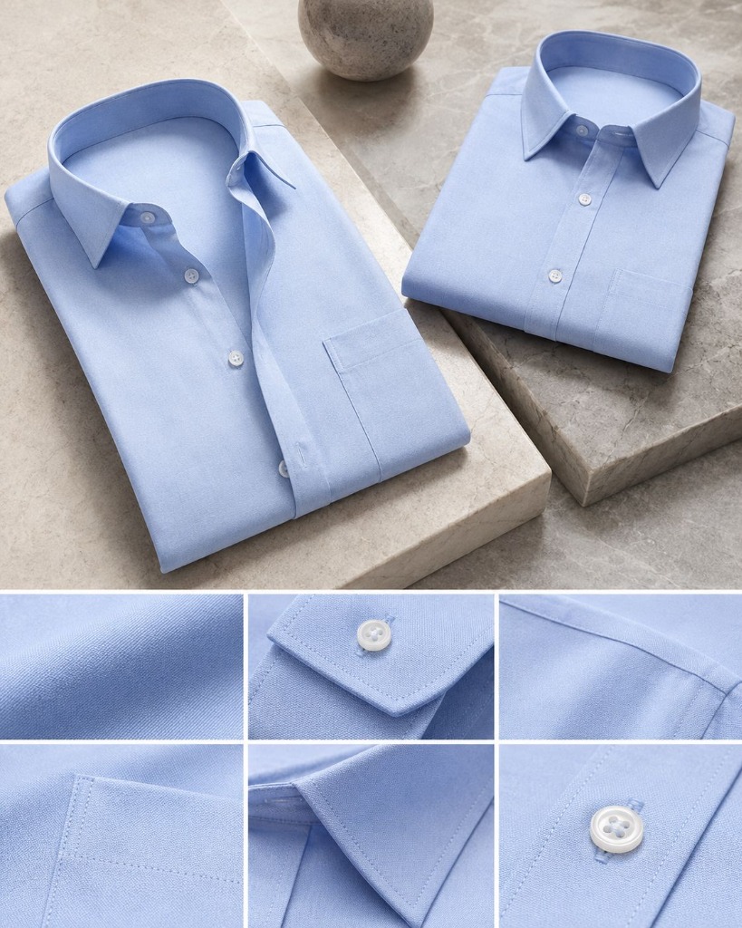 Executive Blue Shirt & Stitch Details