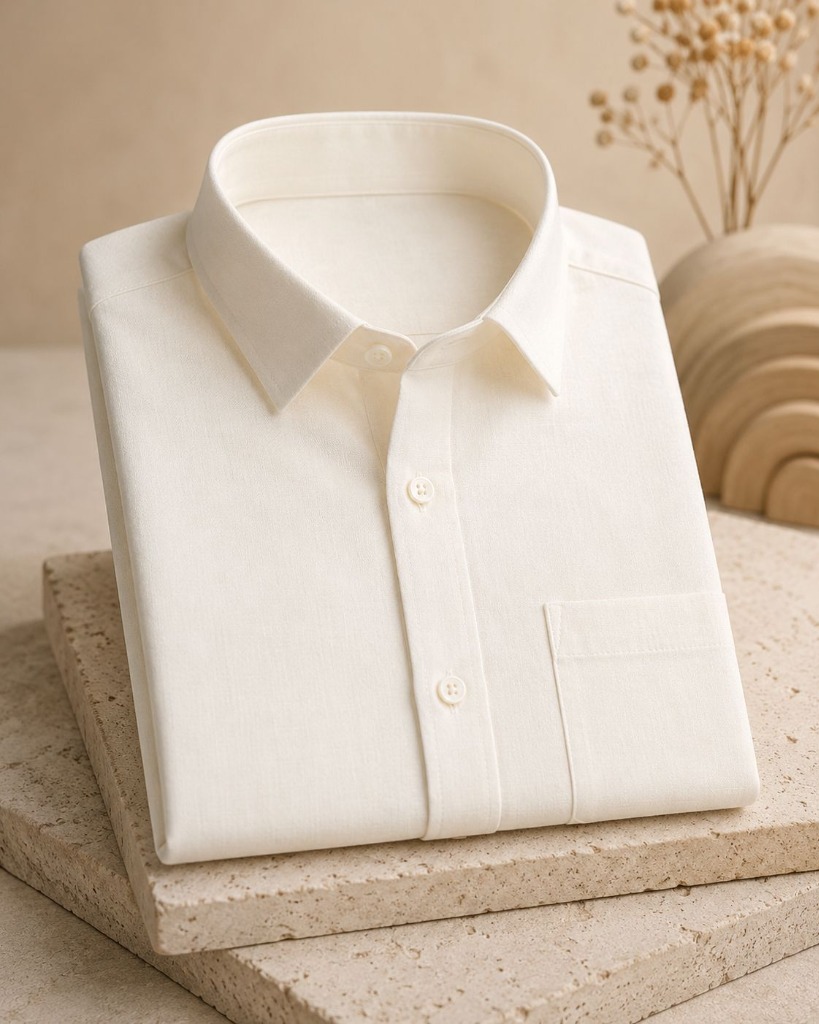 Classic Cream Fine Linen Shirt